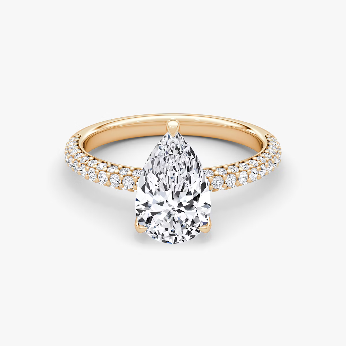 The Luxe Pear Diamond Pavé Ring