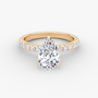 Pear Secret Halo Diamond Ring with Pavé Setting