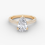 The Luxe Hidden Halo Pavé Pear Diamond Ring