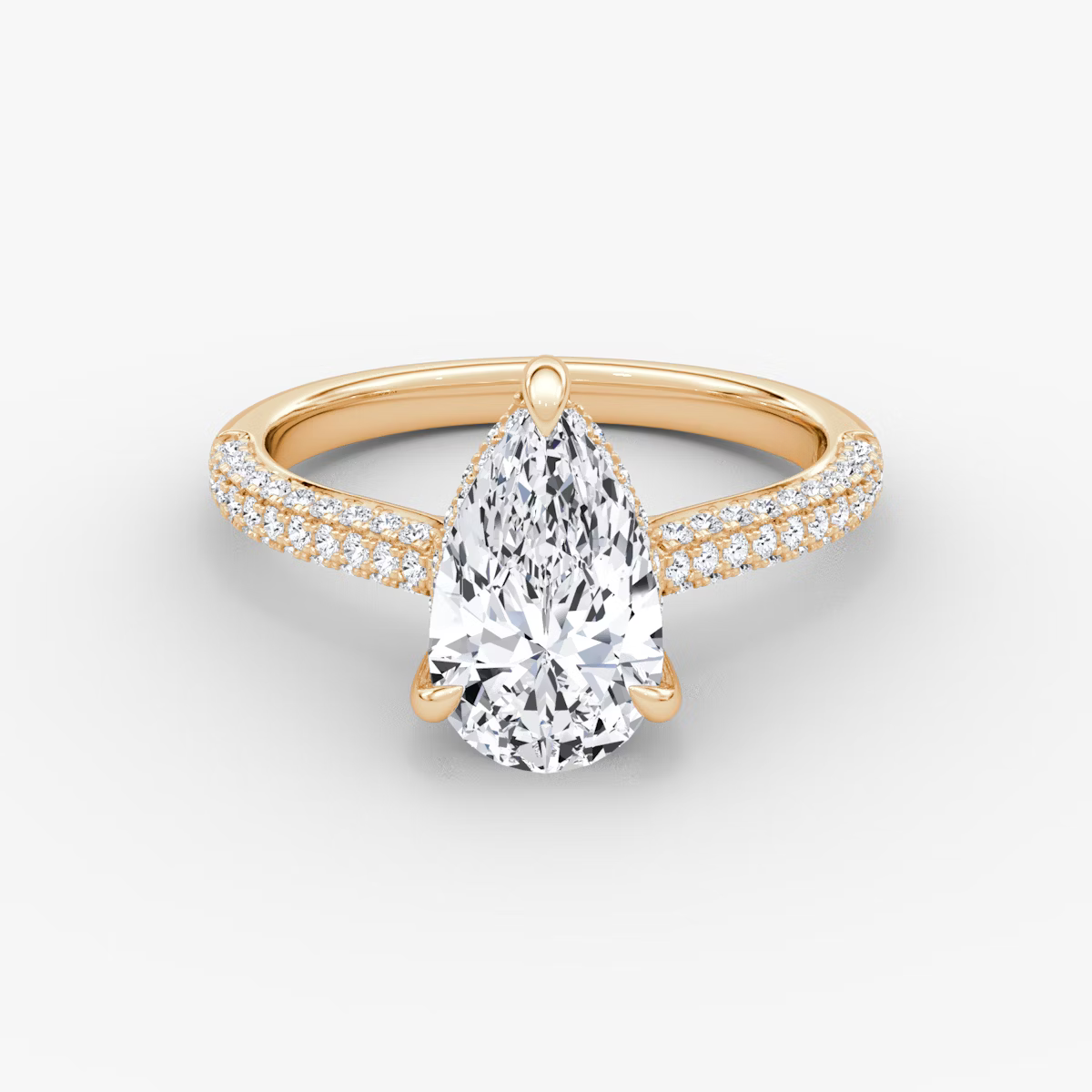 The Luxe Hidden Halo Pavé Pear Diamond Ring