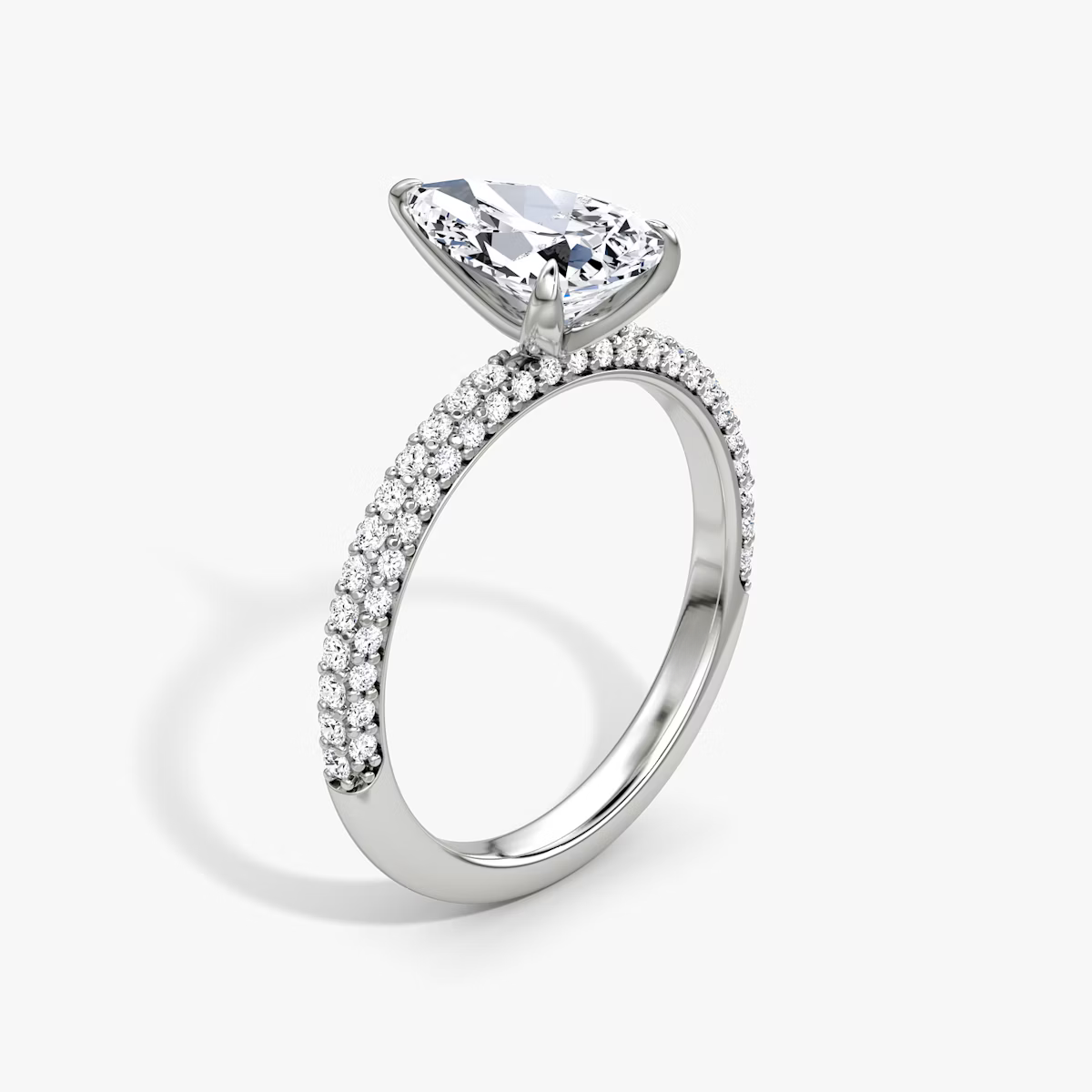 The Luxe Pear Diamond Pavé Ring