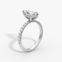 Marquise Hidden Halo Diamond Ring with Pavé Setting and Prong-Set Accents