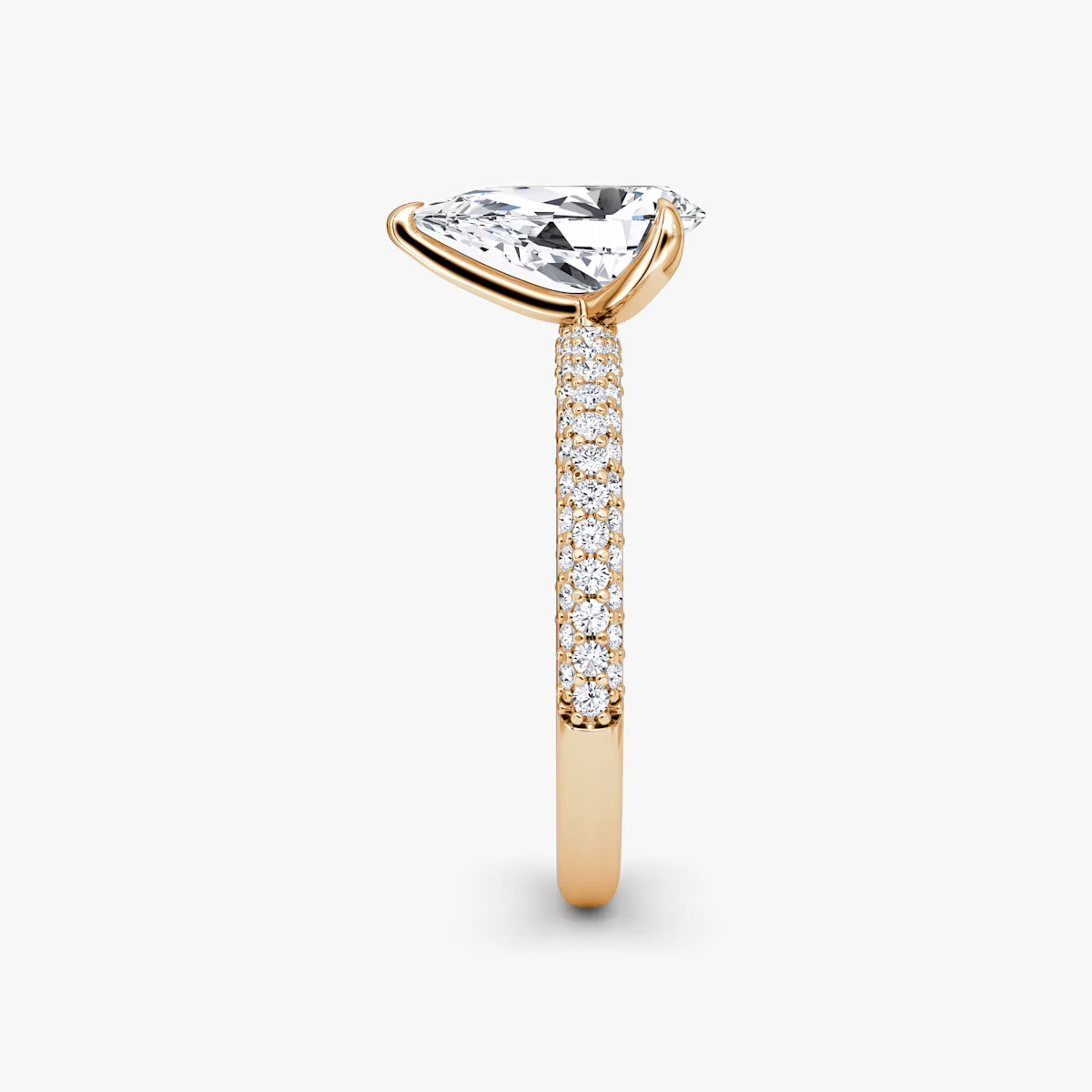 The Luxe Pear Diamond Pavé Ring