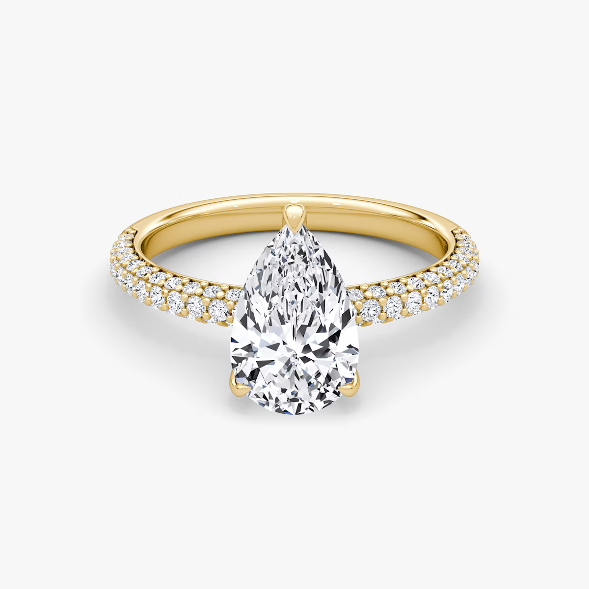 The Luxe Pear Diamond Pavé Ring