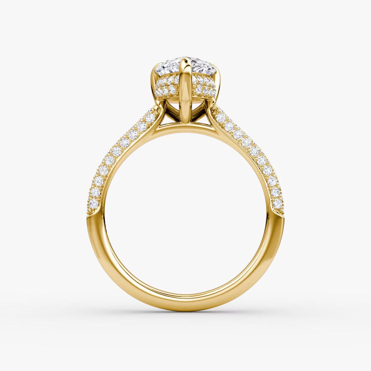 The Luxe Hidden Halo Pavé Pear Diamond Ring