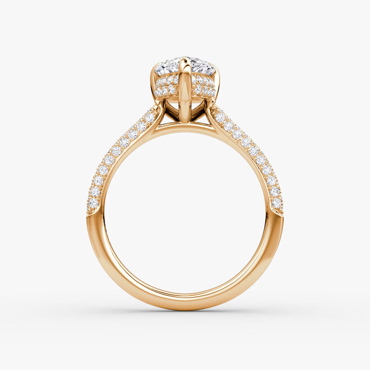The Luxe Hidden Halo Pavé Pear Diamond Ring