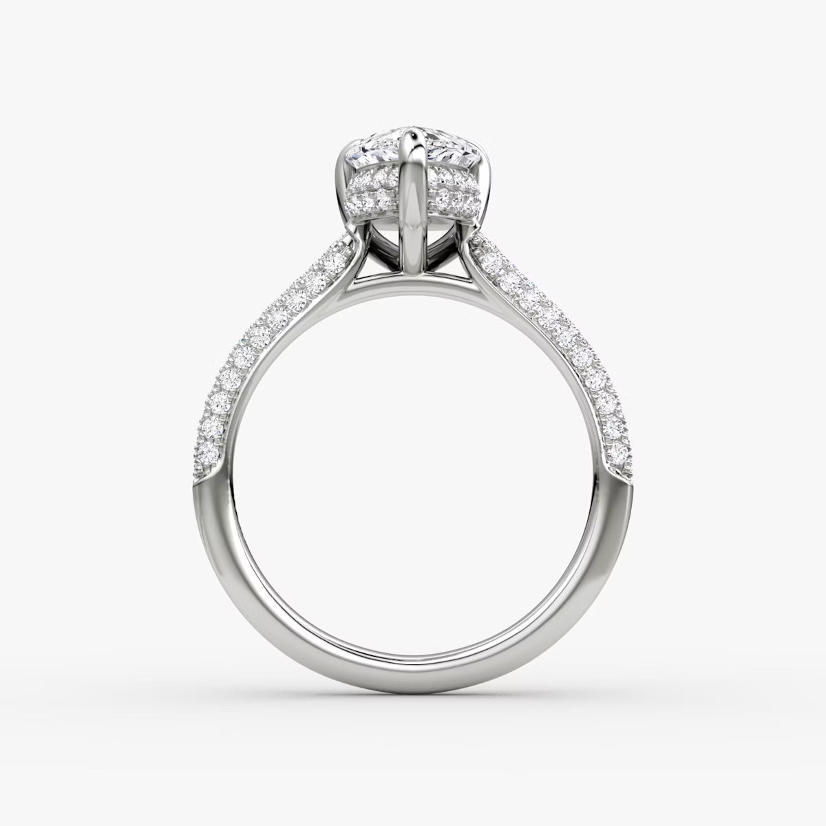 The Luxe Hidden Halo Pavé Pear Diamond Ring