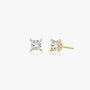 Lab Diamond Princess Solitaire Stud Earrings