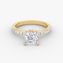 Princess Secret Halo Diamond Ring with Pavé Setting