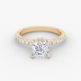 Princess Secret Halo Diamond Ring with Pavé Setting