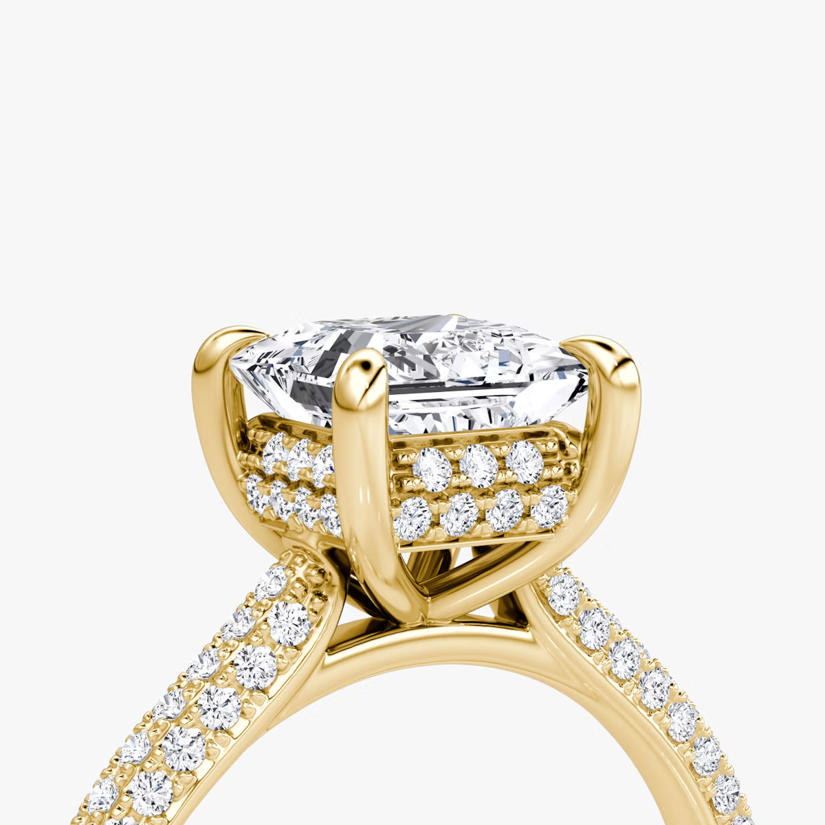 The Luxe Hidden Halo Pavé Princess Diamond Ring
