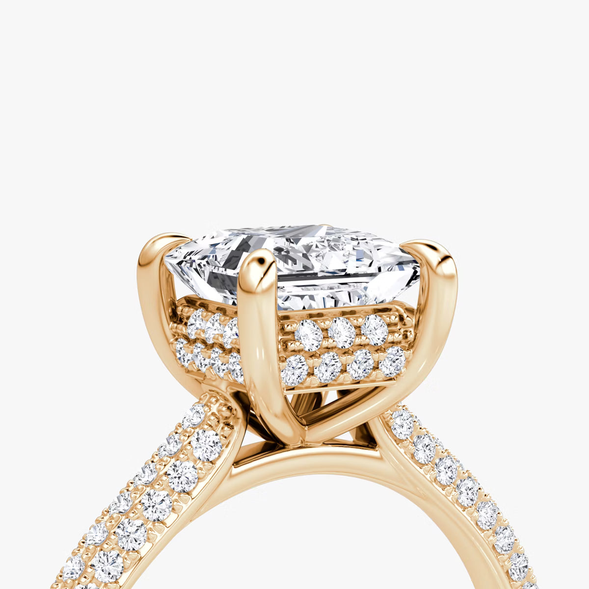 The Luxe Hidden Halo Pavé Princess Diamond Ring