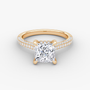 The Luxe Hidden Halo Pavé Princess Diamond Ring