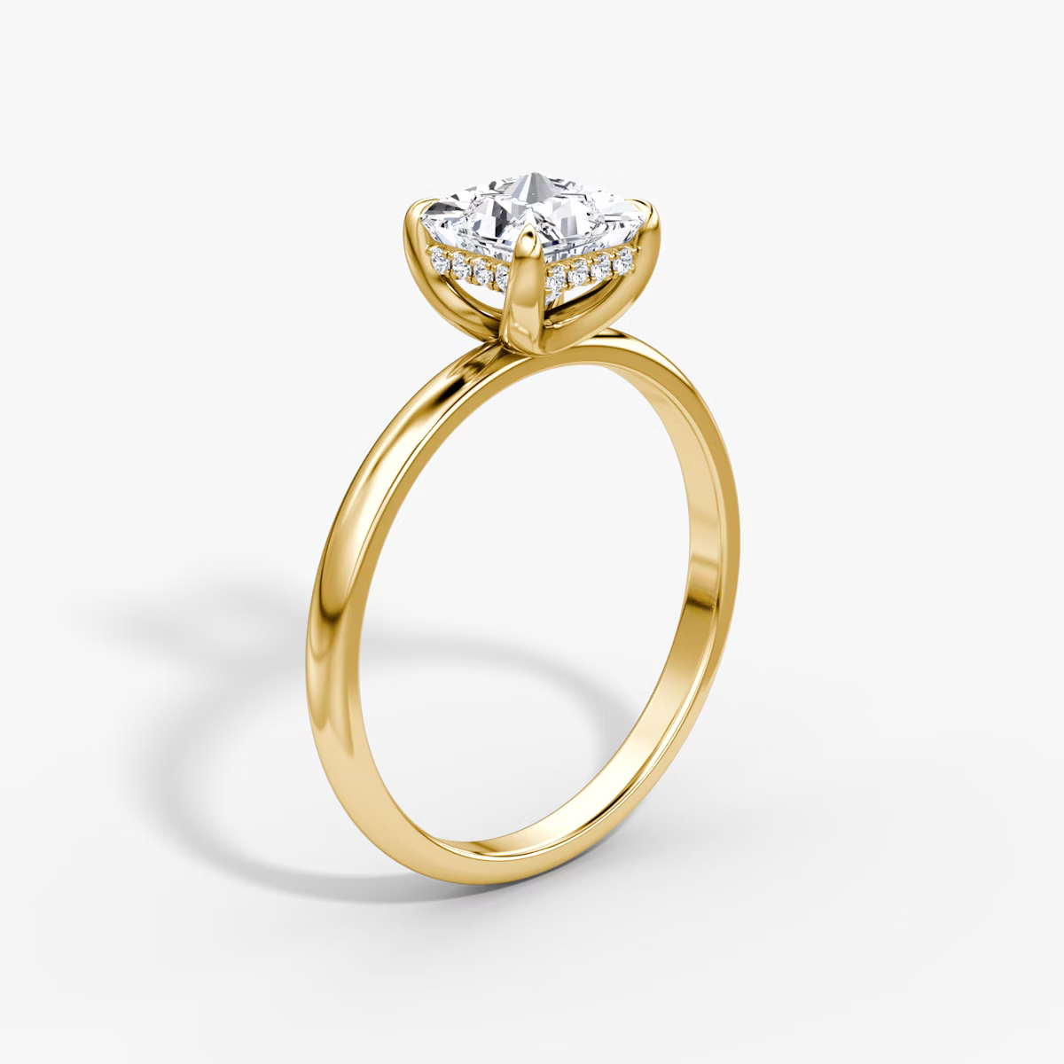 Princess Hidden Halo Diamond Ring