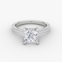 The Luxe Hidden Halo Pavé Princess Diamond Ring