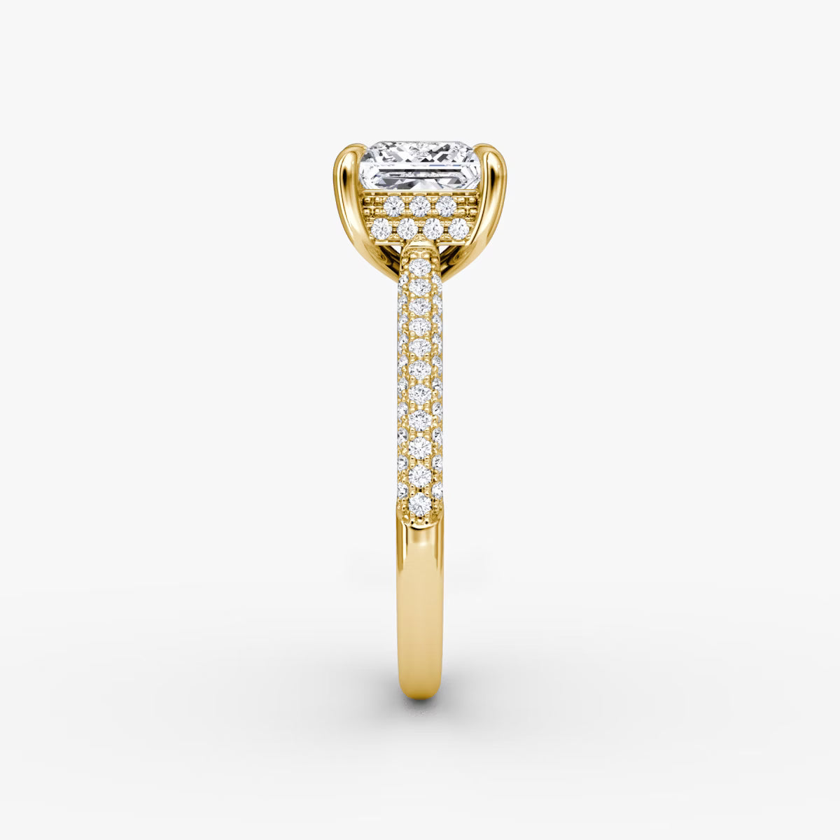 The Luxe Hidden Halo Pavé Princess Diamond Ring