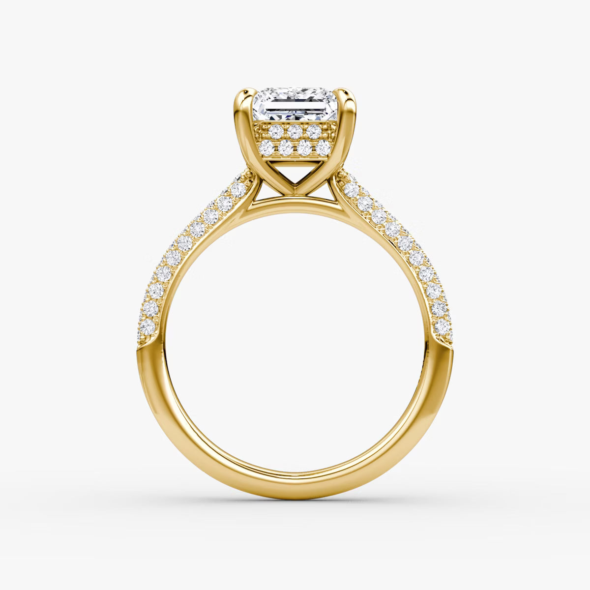 The Luxe Hidden Halo Pavé Princess Diamond Ring