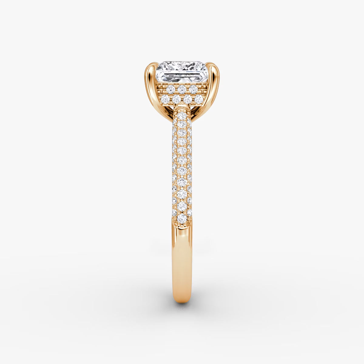 The Luxe Hidden Halo Pavé Princess Diamond Ring