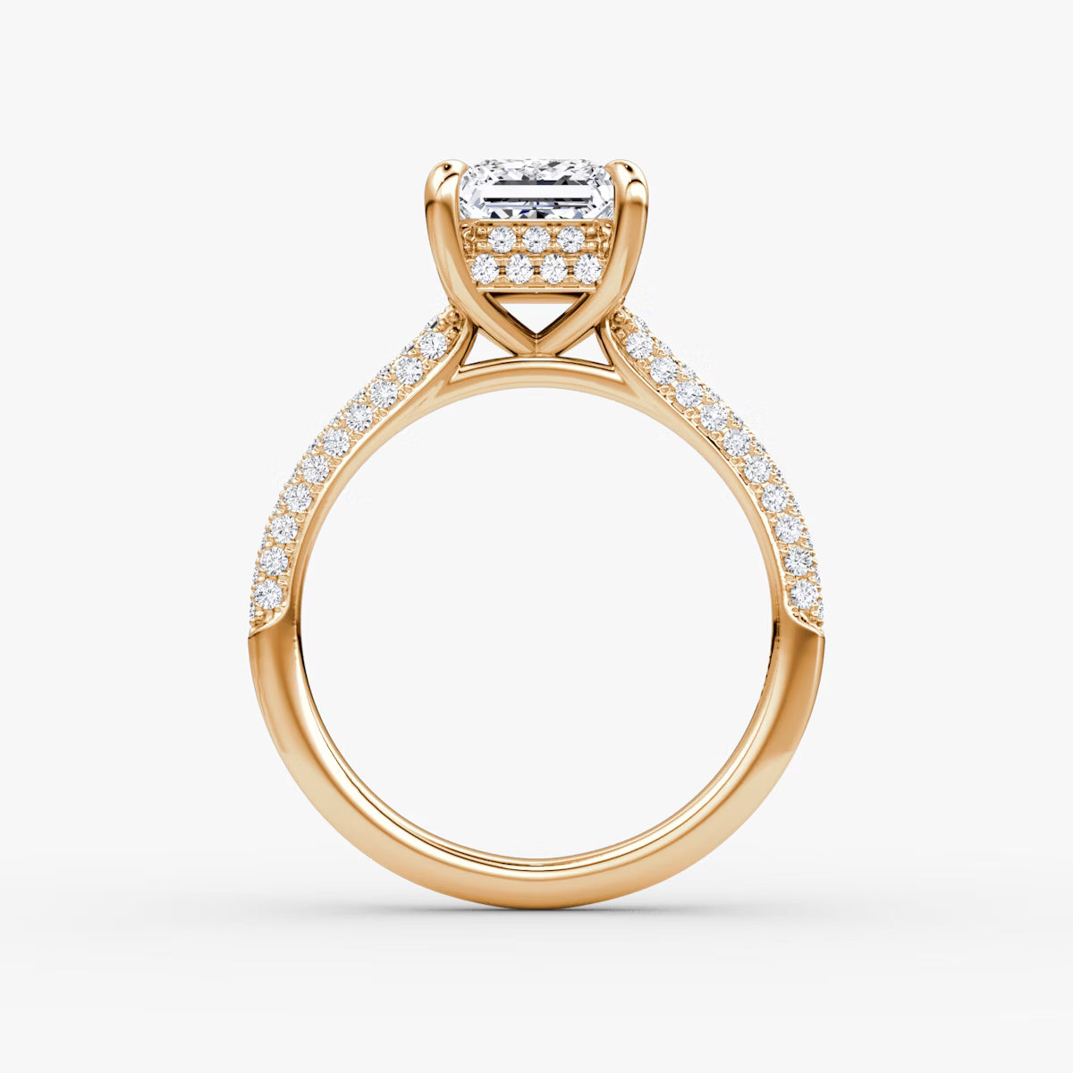 The Luxe Hidden Halo Pavé Princess Diamond Ring