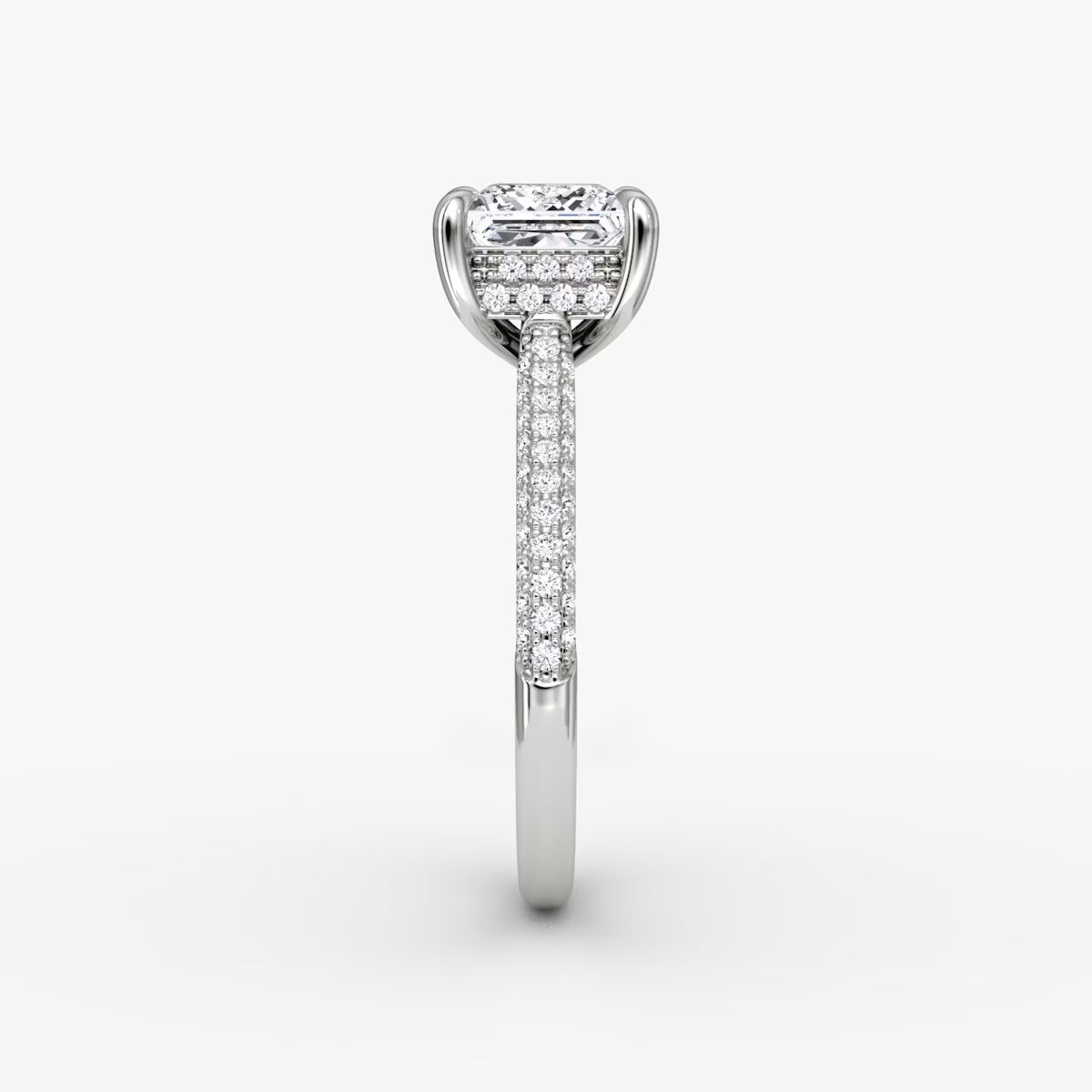 The Luxe Hidden Halo Pavé Princess Diamond Ring