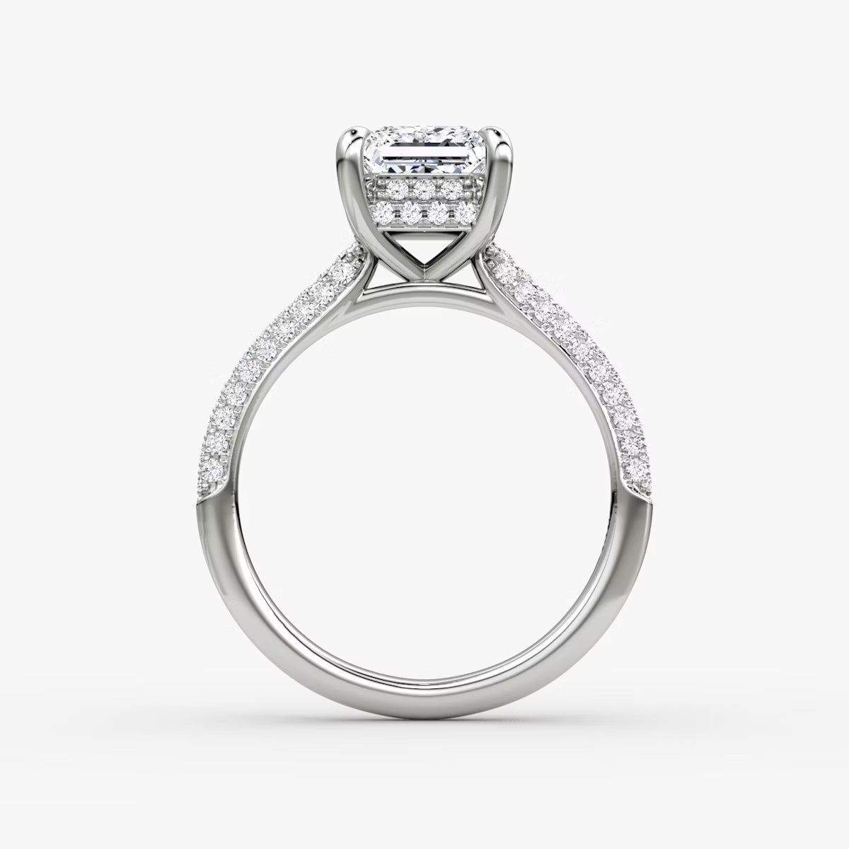 The Luxe Hidden Halo Pavé Princess Diamond Ring