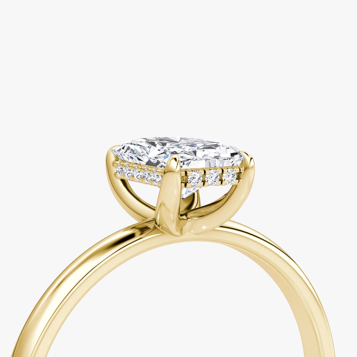 Radiant Hidden Halo Diamond Ring