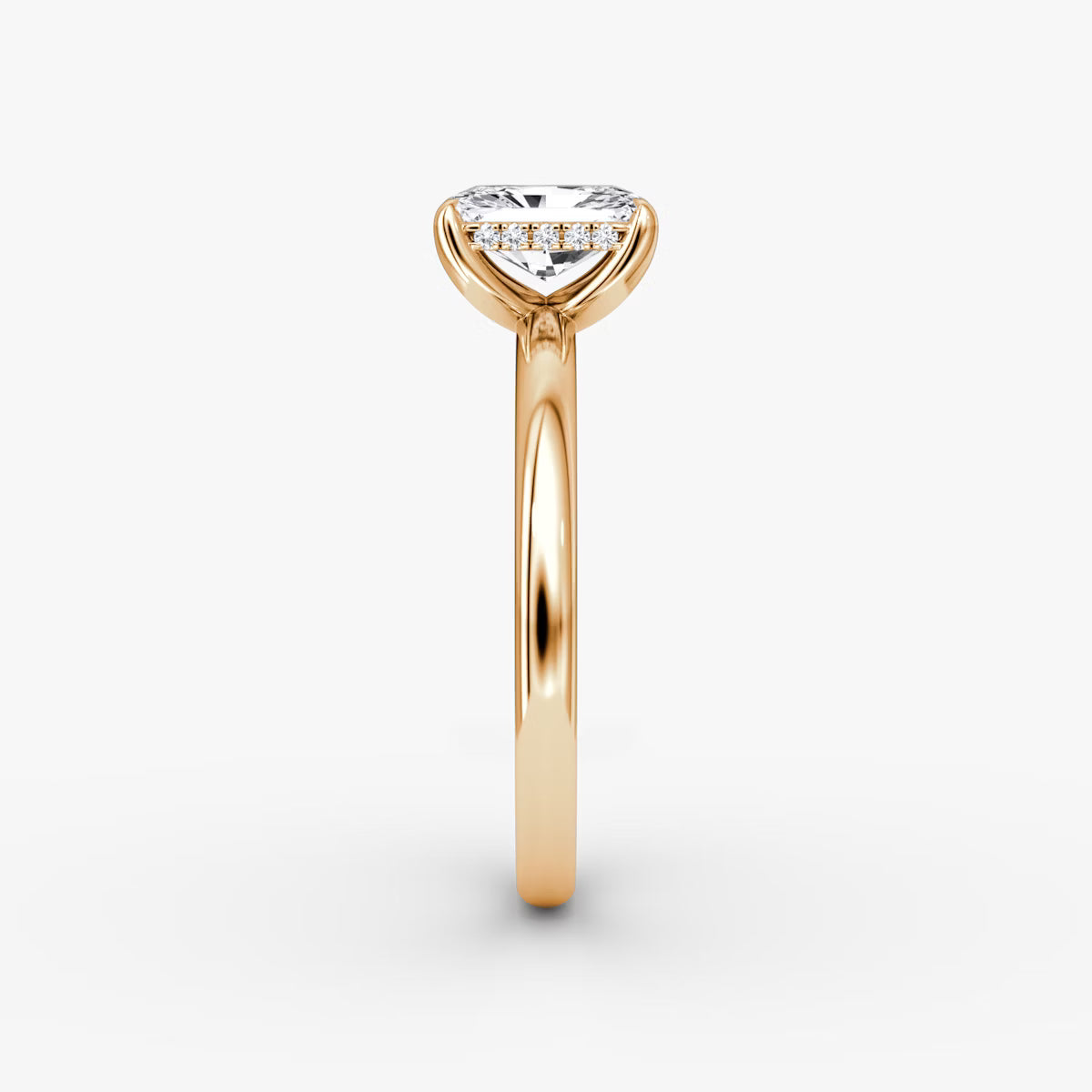 Radiant Hidden Halo Diamond Ring