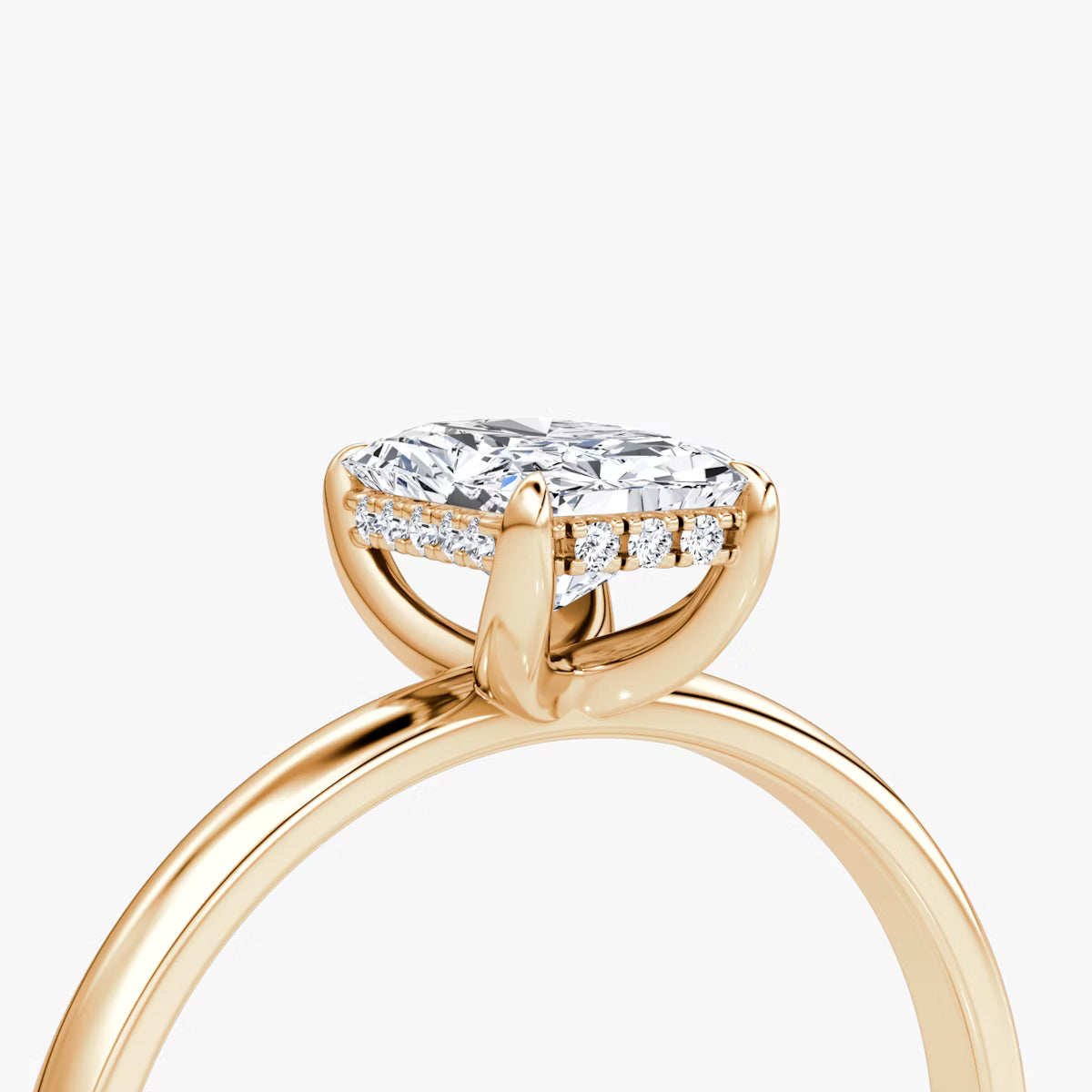 Radiant Hidden Halo Diamond Ring
