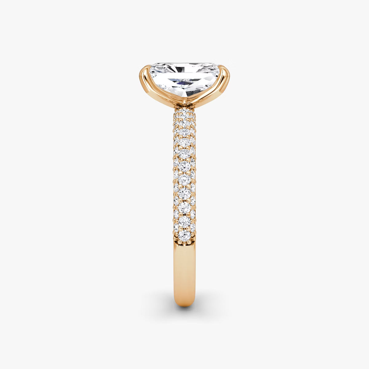 The Luxe Radiant Diamond Pavé Ring