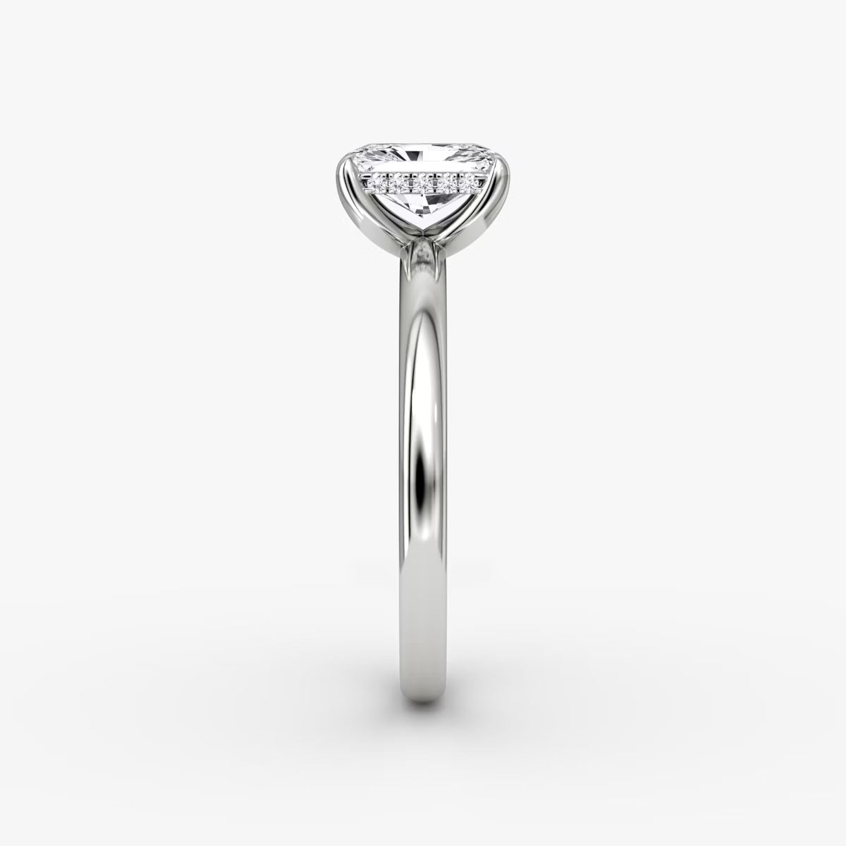 Radiant Hidden Halo Diamond Ring