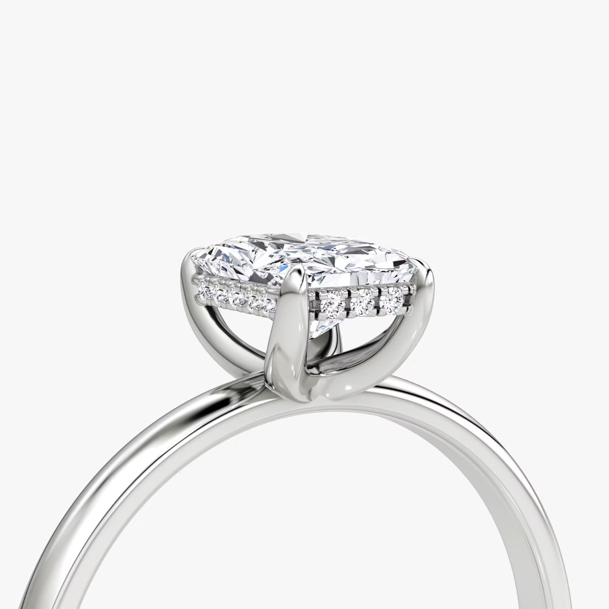 Radiant Hidden Halo Diamond Ring