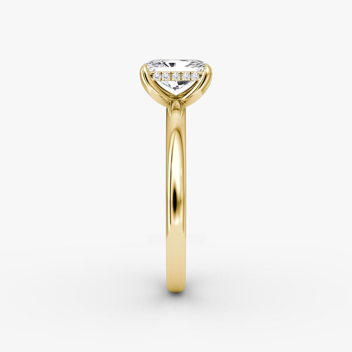 Radiant Hidden Halo Diamond Ring
