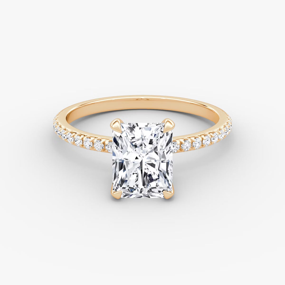 The Classic Radiant Diamond Pavé Ring