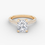 The Luxe Hidden Halo Pavé Radiant Diamond Ring