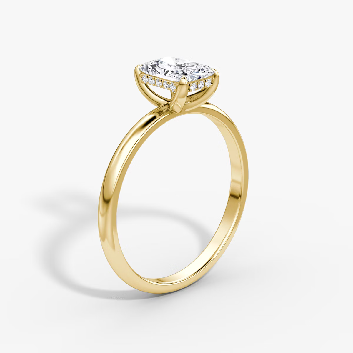 Radiant Hidden Halo Diamond Ring