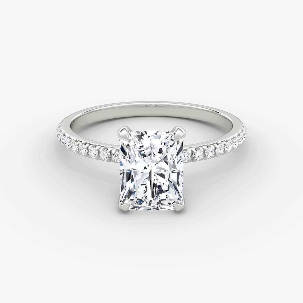 The Classic Radiant Diamond Pavé Ring