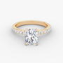Radiant Secret Halo Diamond Ring with Pavé Setting