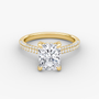 The Luxe Hidden Halo Pavé Radiant Diamond Ring