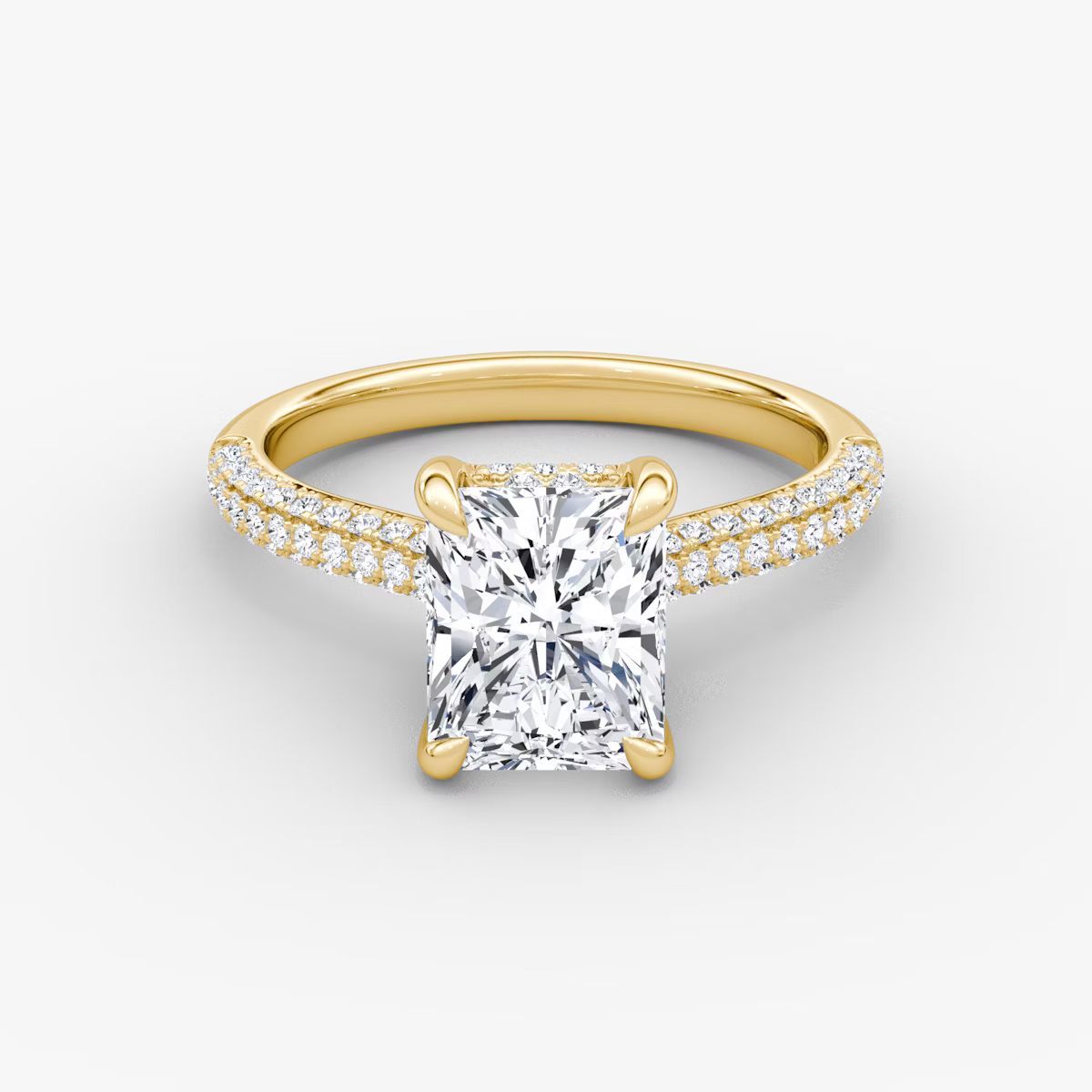 The Luxe Hidden Halo Pavé Radiant Diamond Ring