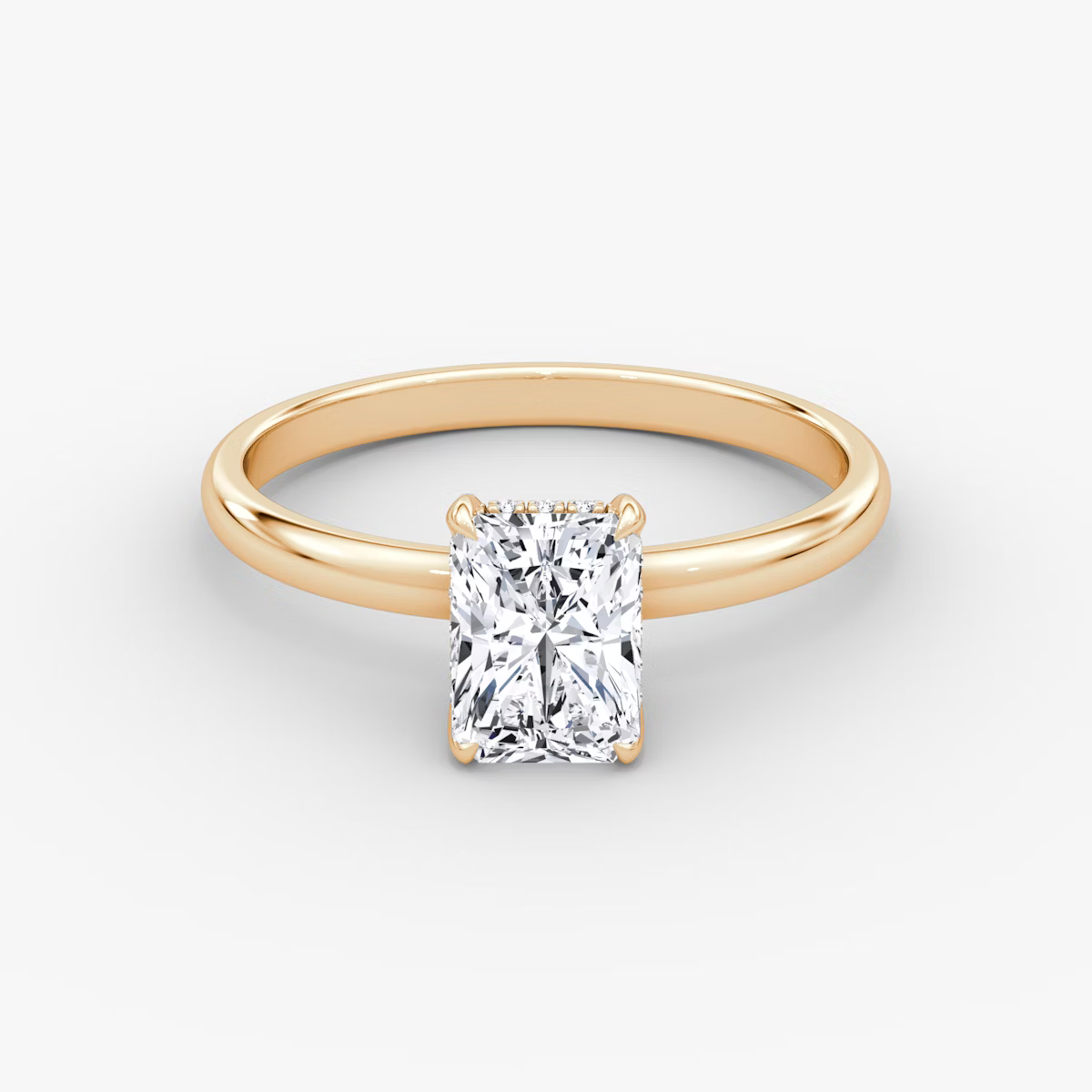 Radiant Hidden Halo Diamond Ring
