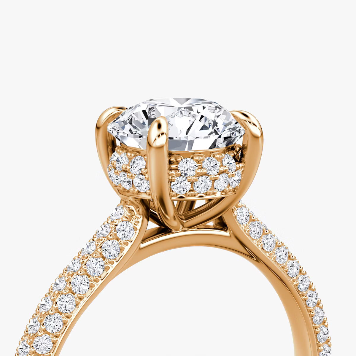 The Luxe Hidden Halo Pavé Round Diamond Ring