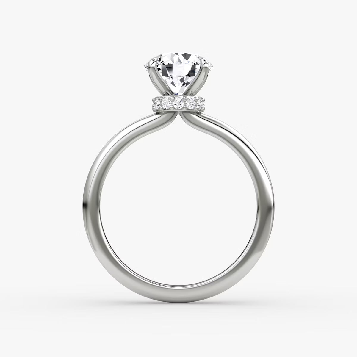 Round Secret Halo Diamond Ring