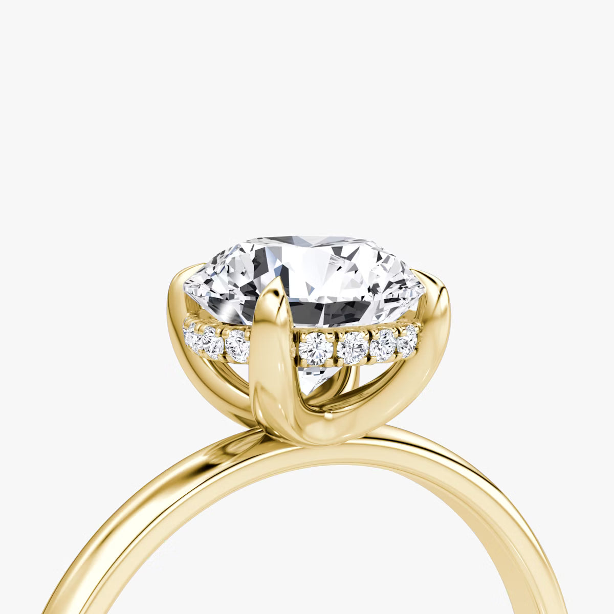 Round Hidden Halo Diamond Ring
