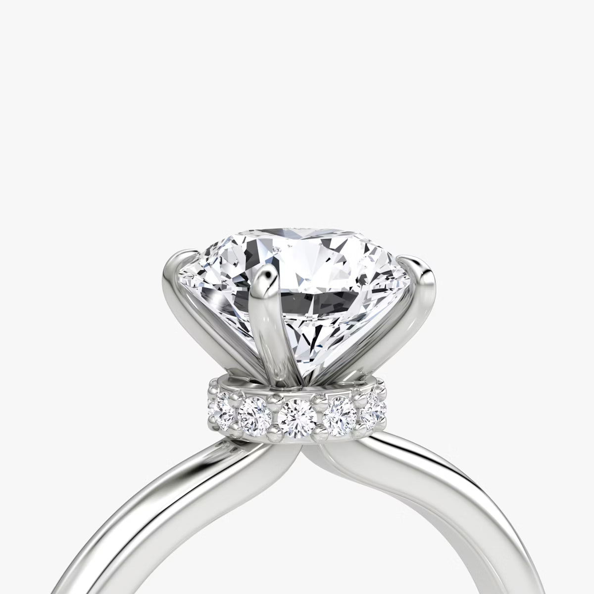 Round Secret Halo Diamond Ring