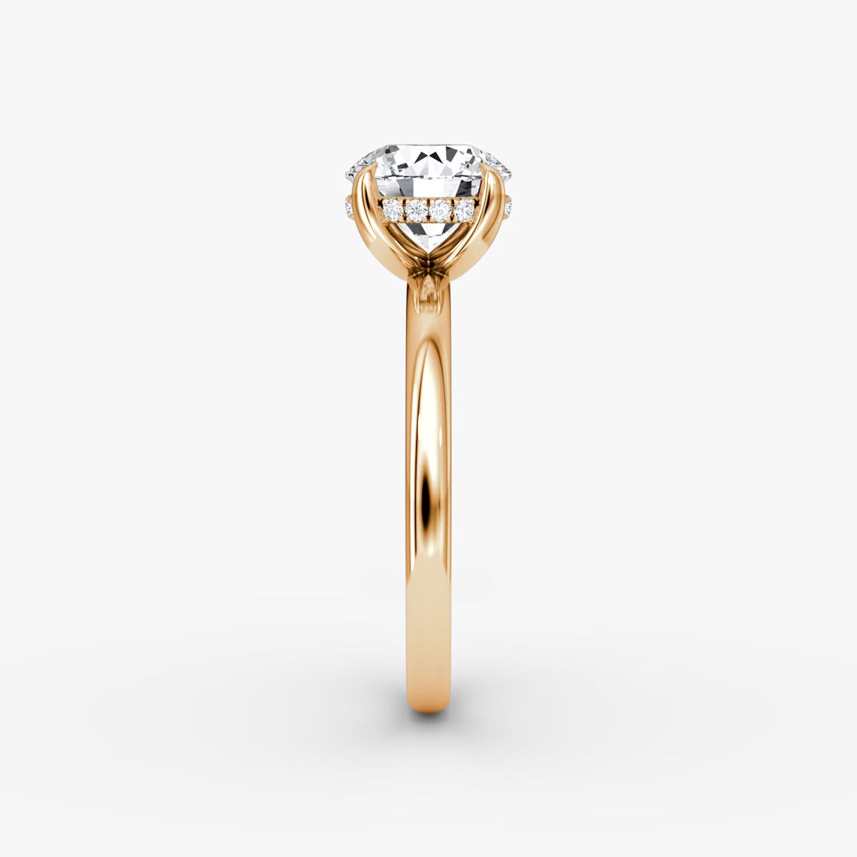 Round Hidden Halo Diamond Ring