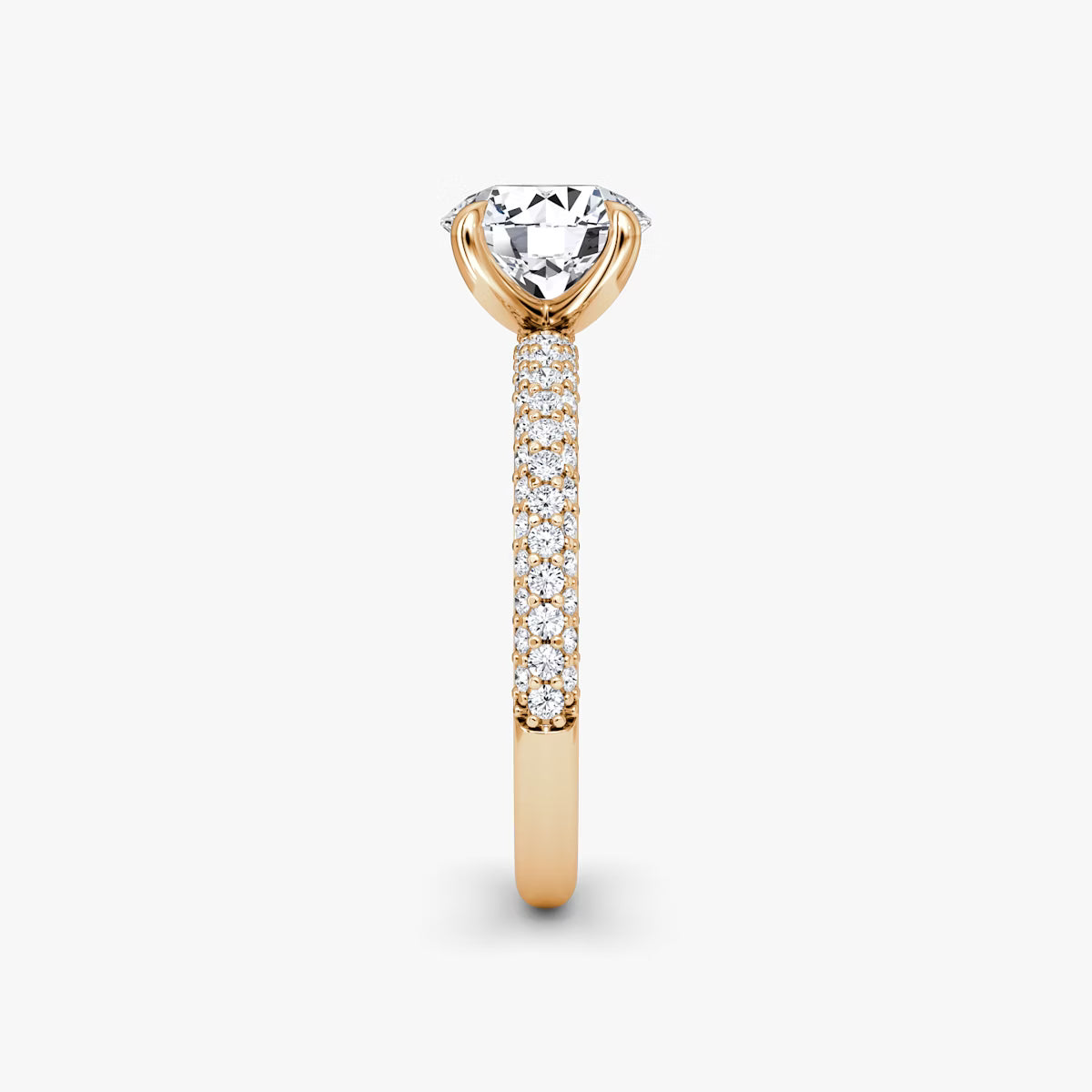 The Luxe Round Diamond Pavé Ring