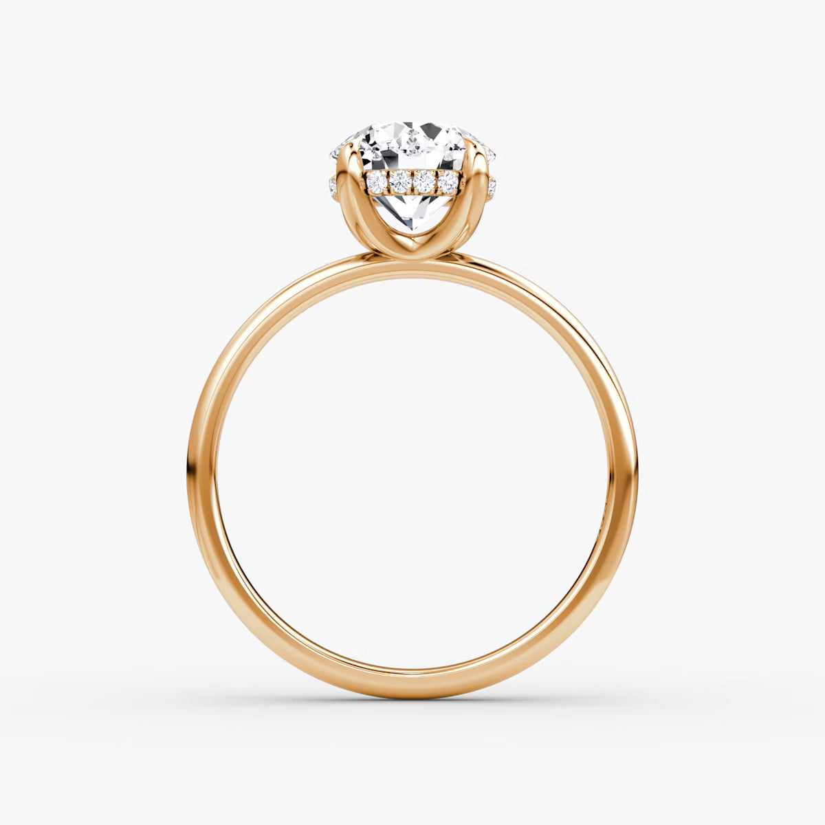 Round Hidden Halo Diamond Ring
