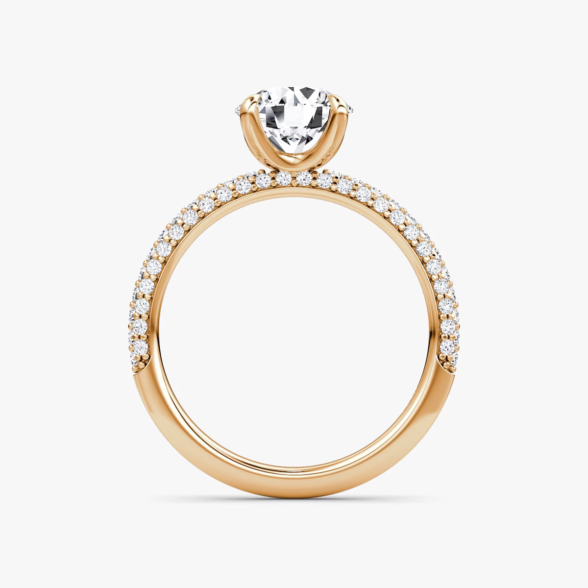 The Luxe Round Diamond Pavé Ring