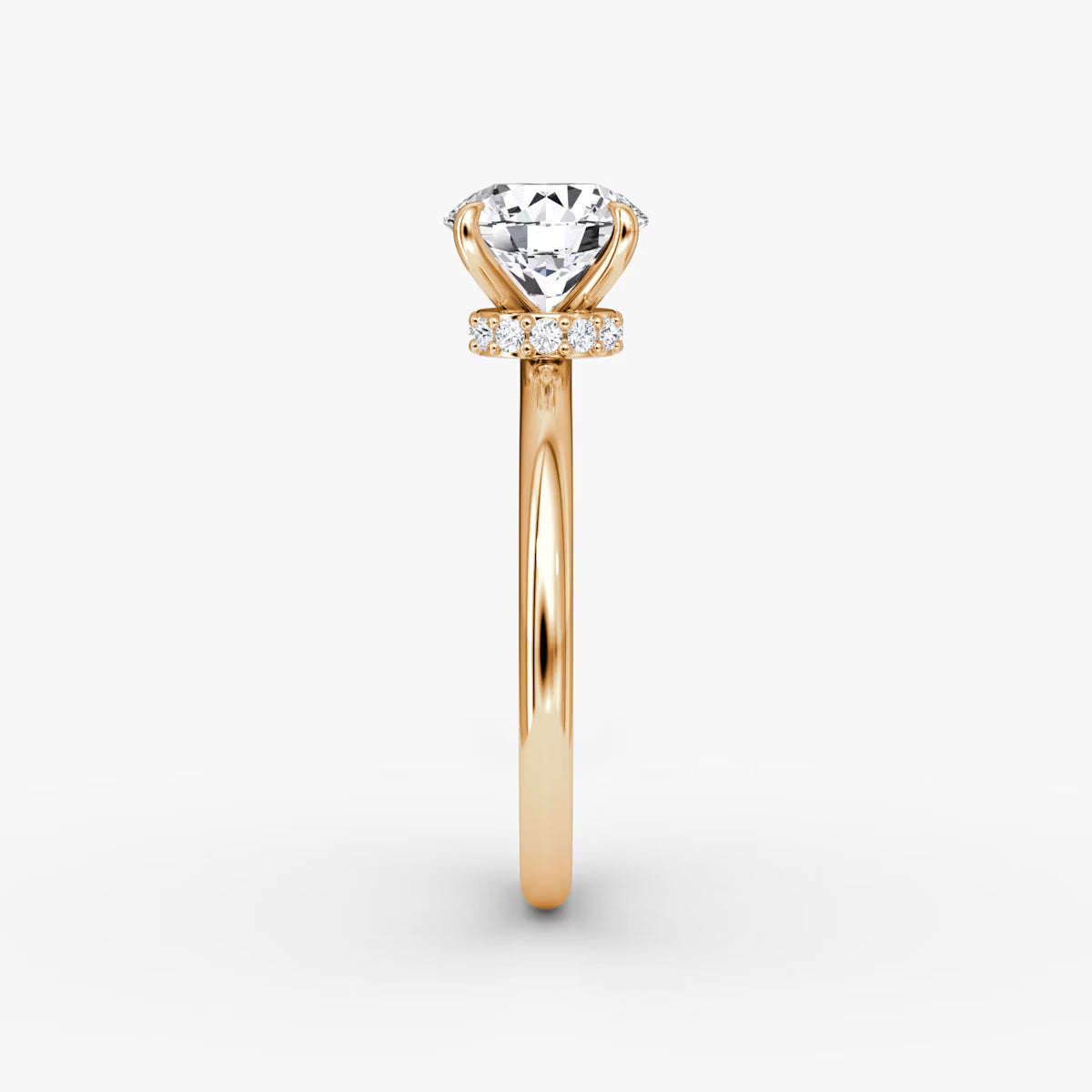 Round Secret Halo Diamond Ring