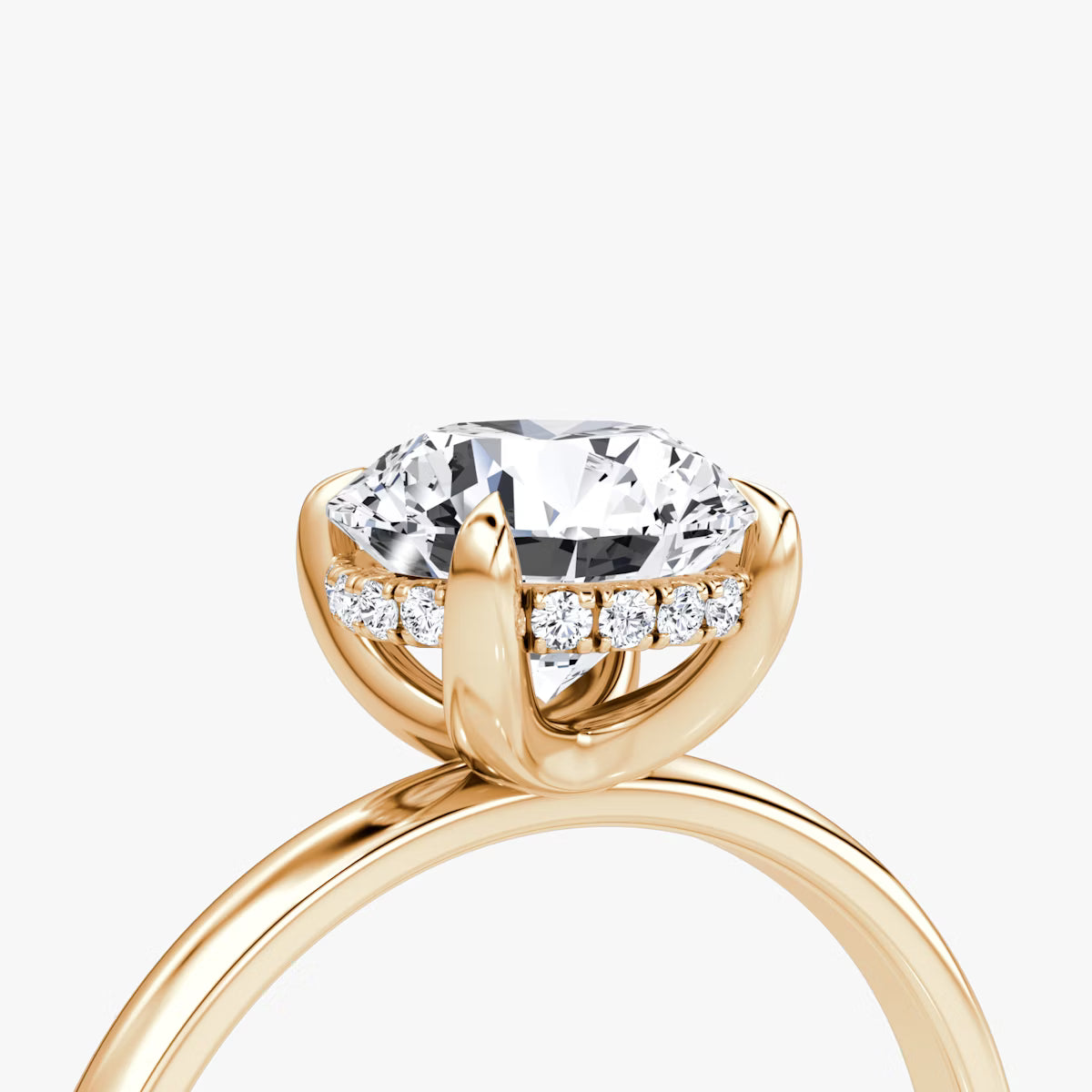 Round Hidden Halo Diamond Ring